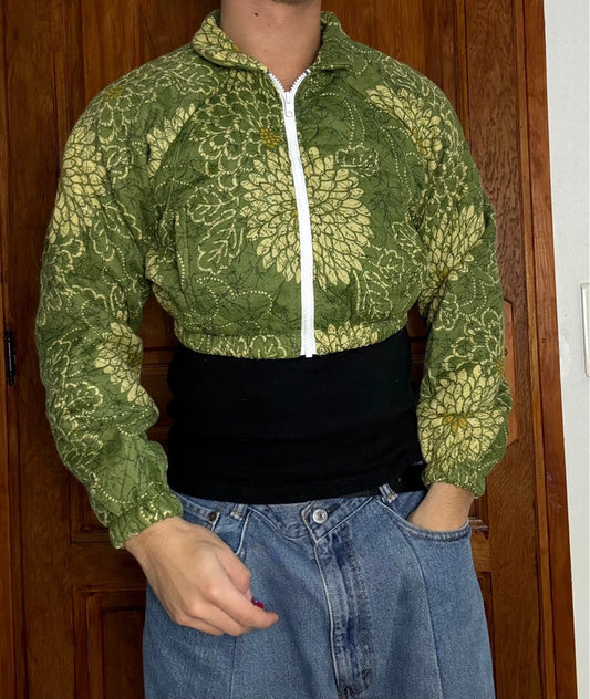 Veste crop-top upcyclé handmade rework style vintage taille M n•369