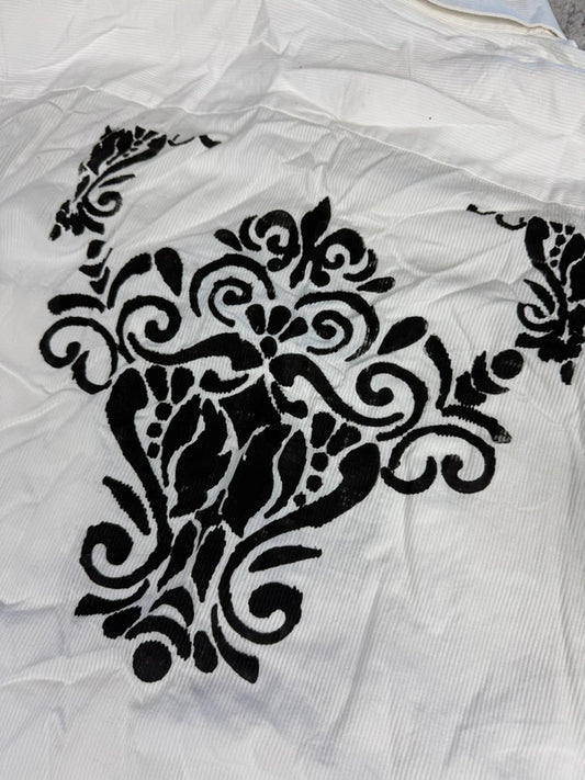 Chemise blanche design streetwear y2k hip-hop fait main taille M n•489