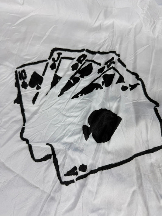 Chemise blanche design streetwear y2k hip-hop fait main taille M n•493