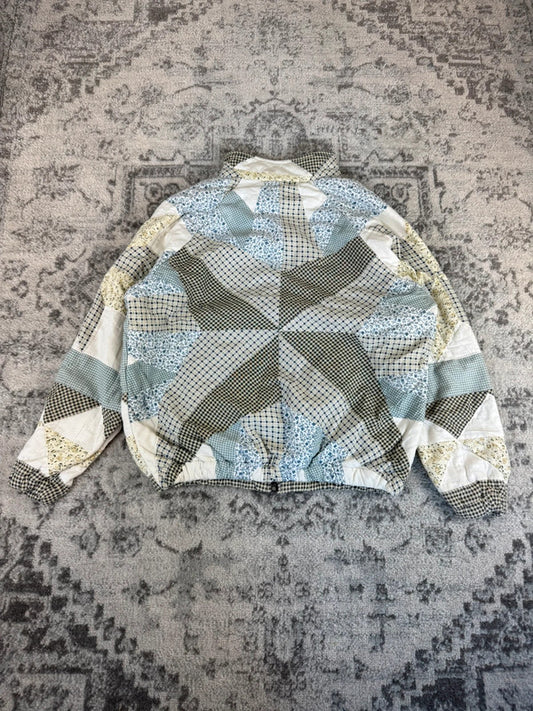 Veste en quilt crop style sportswear design unique vintage fait main upcyclé retravaillé n•662