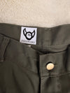 Pantalon Double Knee Baggy épais grande poche, triple couture résistante, couleur vert foncé
