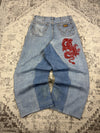 Pantalon baggy jean large Japanese balloon streetwear JNCO y2k vintage hip-hop taille M n•584