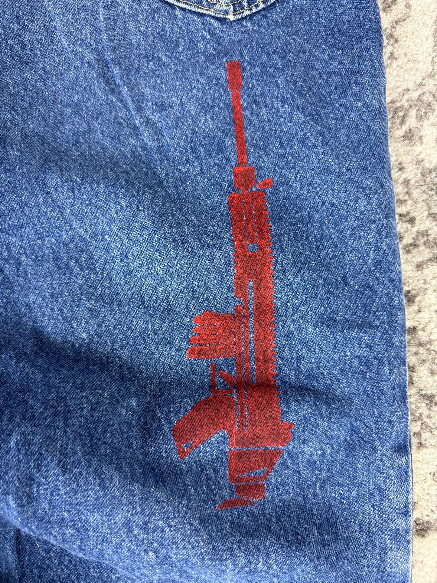 Pantalon baggy en denim upcyclé large style skater streetwear y2k hip-hop 90’s - Pièce unique M n•16