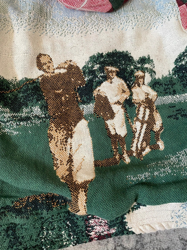 Manteau en tapisserie capuche vintage retravaillée crop à la taille unique  Fait main unisexe