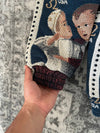 Manteau en tapisserie capuche vintage retravaillée crop à la taille unique  Fait main unisexe