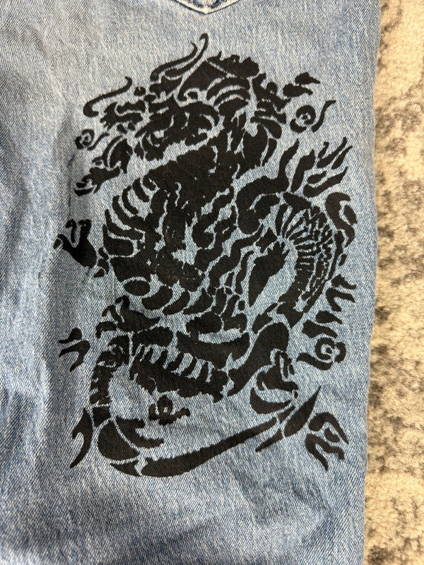Pantalon baggy jean large skater Japanese balloon streetwear JNCO y2k vintage hip-hop 30US n•61