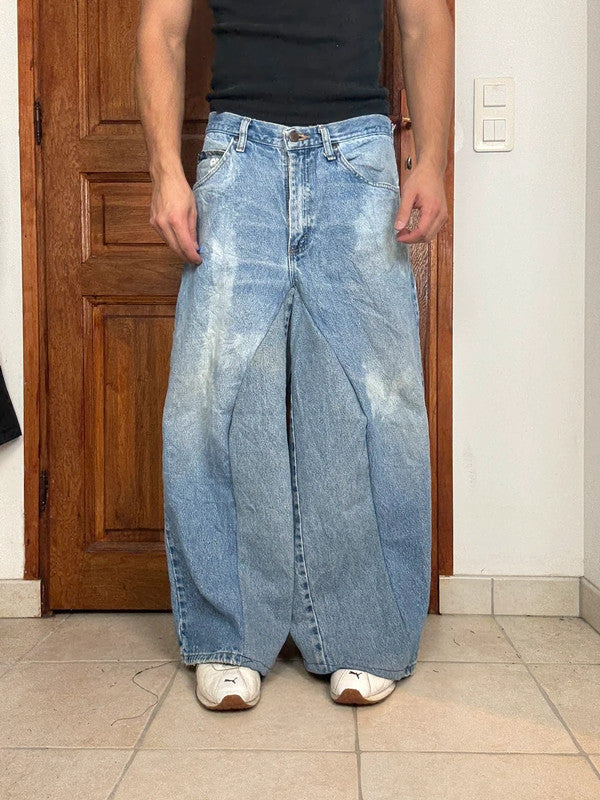 Pantalon baggy jean large skater Japanese balloon streetwear JNCO y2k vintage hip-hop 32US n•62