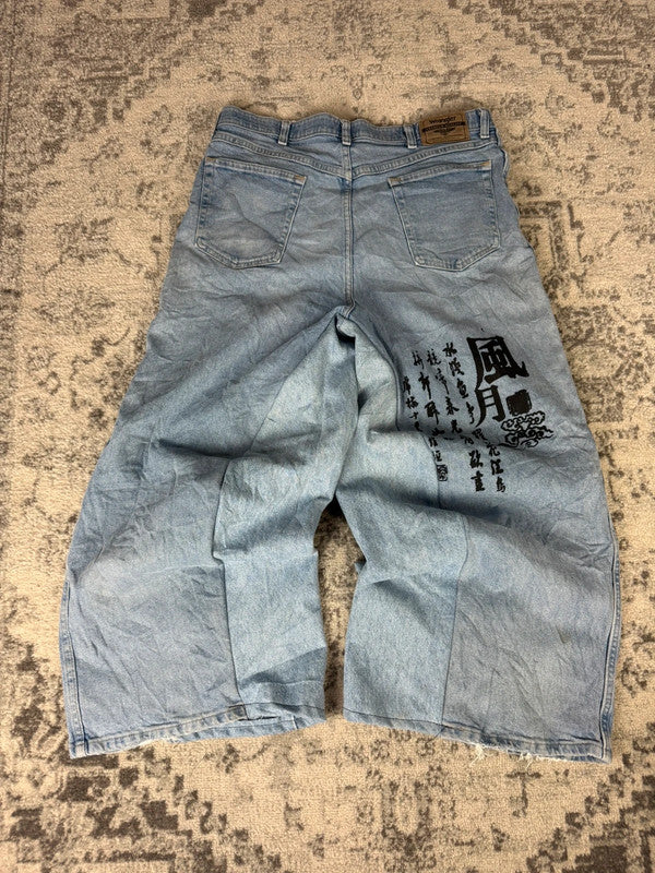 Pantalon baggy jean large skater Japanese balloon streetwear JNCO y2k vintage hip-hop 36US n•59