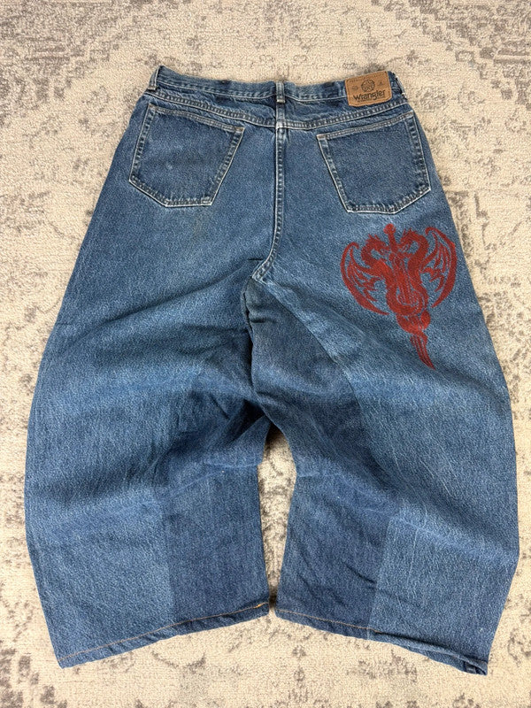 Pantalon baggy jean large skater Japanese balloon streetwear y2k vintage hip-hop 34US n•5