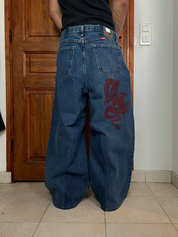 Pantalon baggy jean large skater Japanese balloon streetwear y2k vintage hip-hop 34US n•7