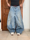 Pantalon baggy jean large skater Japanese balloon streetwear JNCO y2k vintage hip-hop 38US n•64