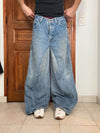 Pantalon baggy jean large skater Japanese balloon streetwear JNCO y2k vintage hip-hop 32US n•65