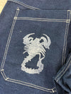 Pantalon baggy jean large skater Japanese double knee streetwear JNCO y2k vintage hip-hop 34US n•146