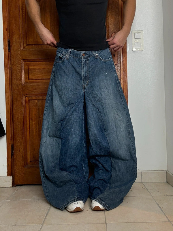 Pantalon baggy jean large skater Japanese balloon streetwear JNCO y2k vintage hip-hop 36US n•148