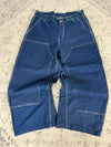 Pantalon baggy jean large skater Japanese double knee streetwear JNCO y2k vintage hip-hop 34US n•146