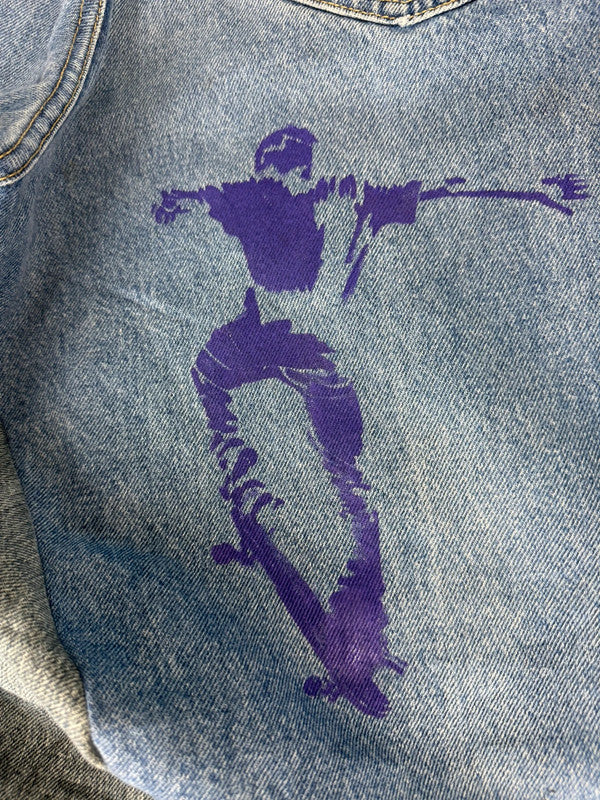 Pantalon baggy jean large skater Japanese balloon streetwear JNCO y2k vintage hip-hop L n•119