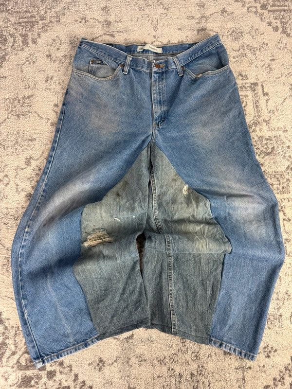 Pantalon baggy jean large skater Japanese balloon streetwear JNCO y2k vintage hip-hop L n•119