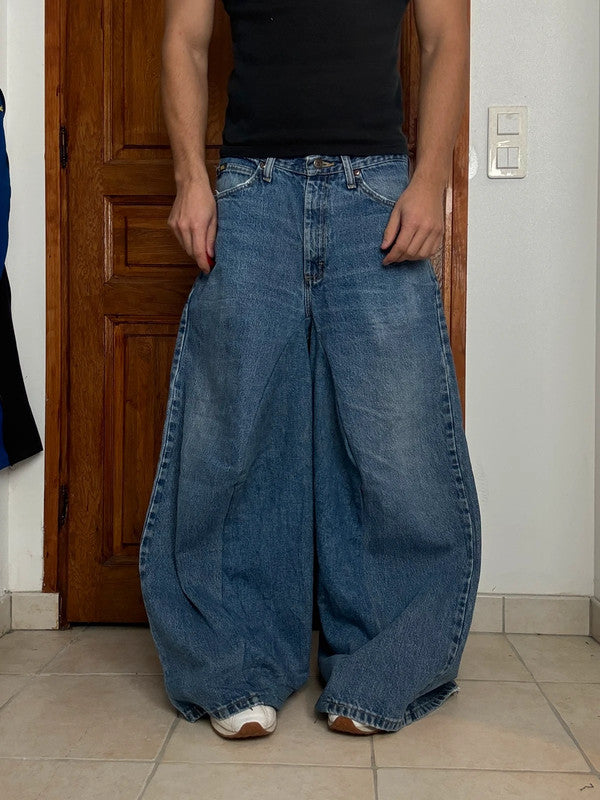 Pantalon baggy jean large skater Japanese balloon streetwear JNCO y2k vintage hip-hop M n•120
