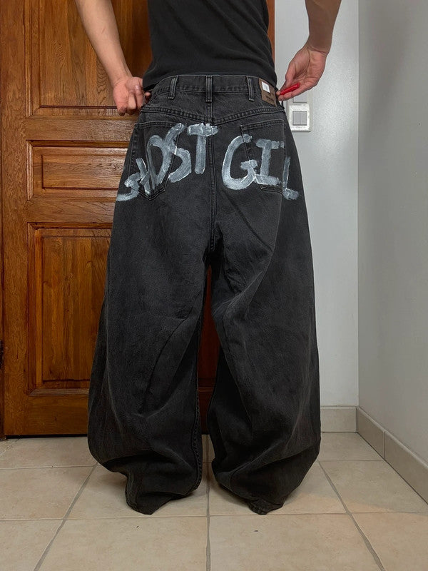 Pantalon baggy jean large skater Ghost girl lil peep balloon streetwear y2k vintage hip-hop L n•186