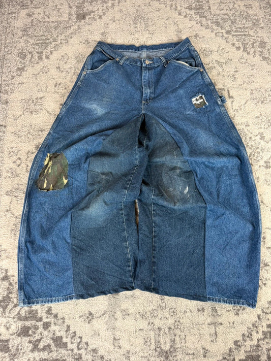 Pantalon baggy jean large skater Japanese balloon streetwear JNCO y2k vintage hip-hop 32US n•247