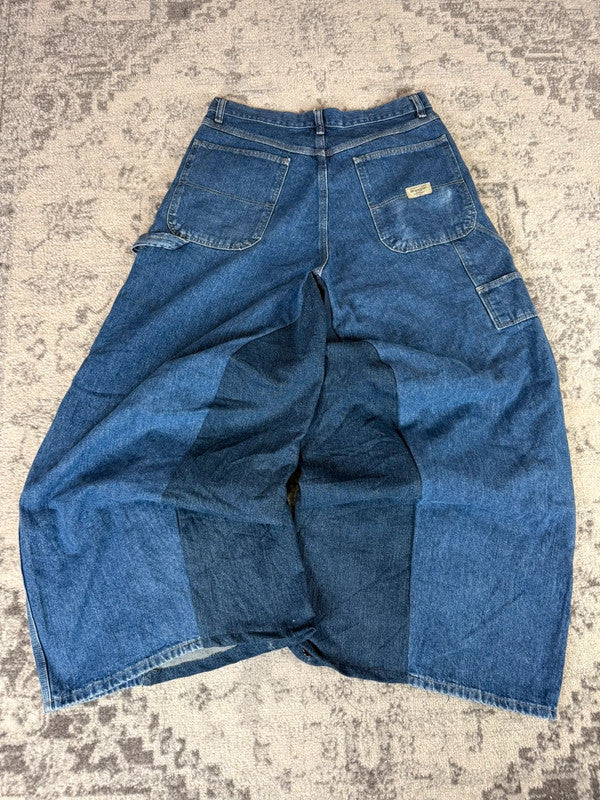Pantalon baggy jean large skater Japanese balloon streetwear JNCO y2k vintage hip-hop 32US n•247