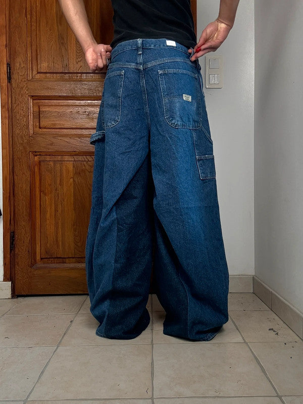 Pantalon baggy jean large skater Japanese balloon streetwear JNCO y2k vintage hip-hop 32US n•247