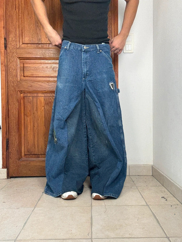 Pantalon baggy jean large skater Japanese balloon streetwear JNCO y2k vintage hip-hop 32US n•247