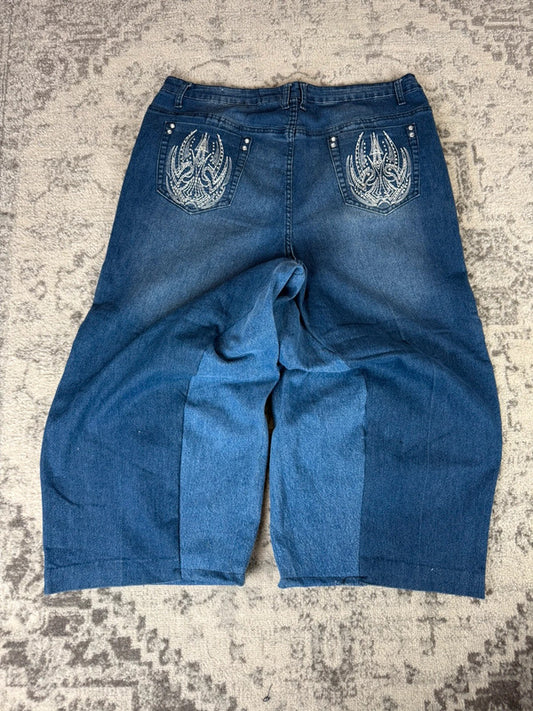 Pantalon baggy jean large skater Japanese balloon streetwear JNCO y2k vintage hip-hop n•276