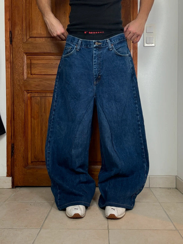 Pantalon baggy jean large skater Japanese balloon streetwear JNCO y2k vintage hip-hop XL n•12