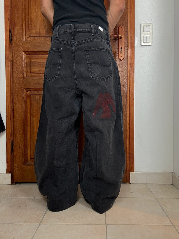 Pantalon baggy jean large skater Japanese balloon streetwear JNCO y2k vintage hip-hop M n•15