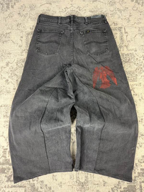Pantalon baggy jean large skater Japanese balloon streetwear JNCO y2k vintage hip-hop M n•15