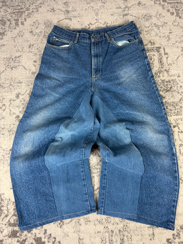 Pantalon baggy jean large skater Japanese balloon streetwear JNCO y2k vintage hip-hop L n•16