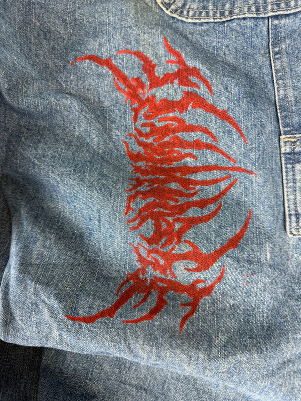 Pantalon baggy jean large skater Japanese balloon streetwear JNCO y2k vintage hip-hop 36US n•18