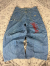 Pantalon baggy jean large skater Japanese balloon streetwear JNCO y2k vintage hip-hop 36US n•18