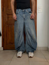 Pantalon baggy jean large skater Japanese balloon streetwear JNCO y2k vintage hip-hop 34US n•19