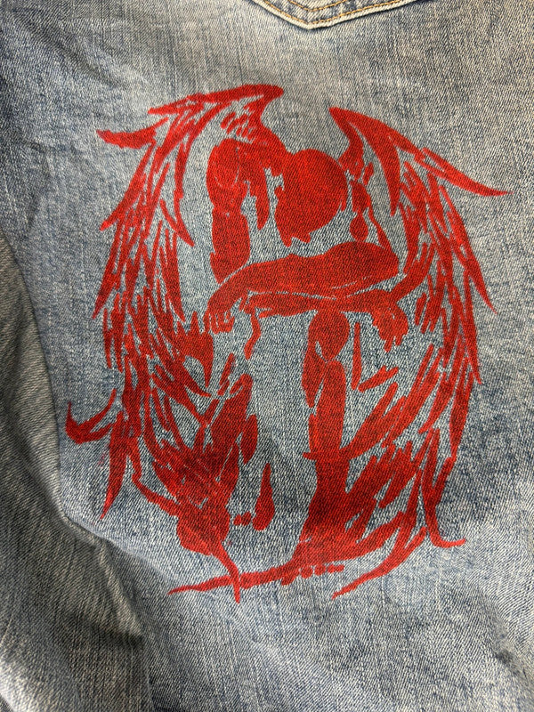 Pantalon baggy jean large skater Japanese balloon streetwear JNCO y2k vintage hip-hop 34US n•19