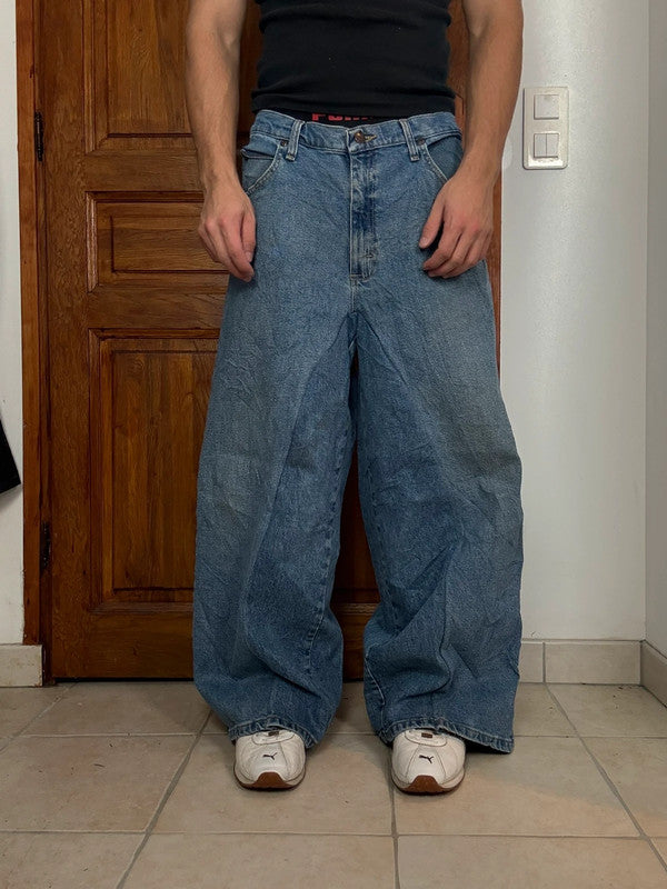 Pantalon baggy jean large skater Japanese balloon streetwear JNCO y2k vintage hip-hop 34US n•20