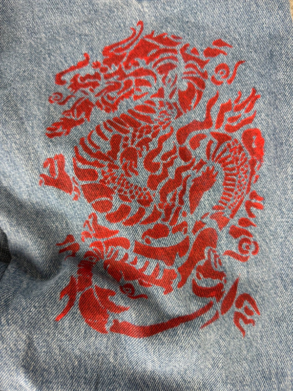 Pantalon baggy jean large skater Japanese balloon streetwear JNCO y2k vintage hip-hop 35US n•21