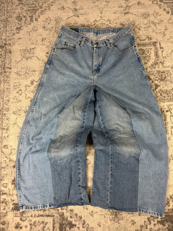 Pantalon baggy jean large skater Japanese balloon streetwear JNCO y2k vintage hip-hop 35US n•21