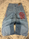 Pantalon baggy jean large skater Japanese balloon streetwear JNCO y2k vintage hip-hop 35US n•21