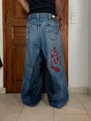 Pantalon baggy jean large skater Japanese balloon streetwear JNCO y2k vintage hip-hop L n•24