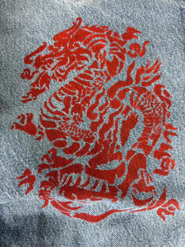 Pantalon baggy jean large skater Japanese balloon streetwear JNCO y2k vintage hip-hop L n•26