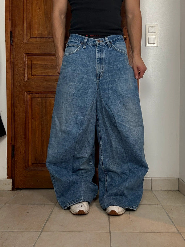 Pantalon baggy jean large skater Japanese balloon streetwear JNCO y2k vintage hip-hop L n•26