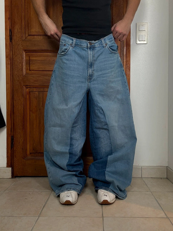 Pantalon baggy jean large skater Japanese balloon streetwear JNCO y2k vintage hip-hop 36US n•27