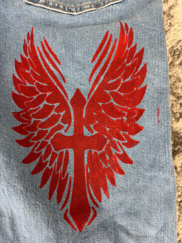 Pantalon baggy jean large skater Japanese balloon streetwear JNCO y2k vintage hip-hop 36US n•27