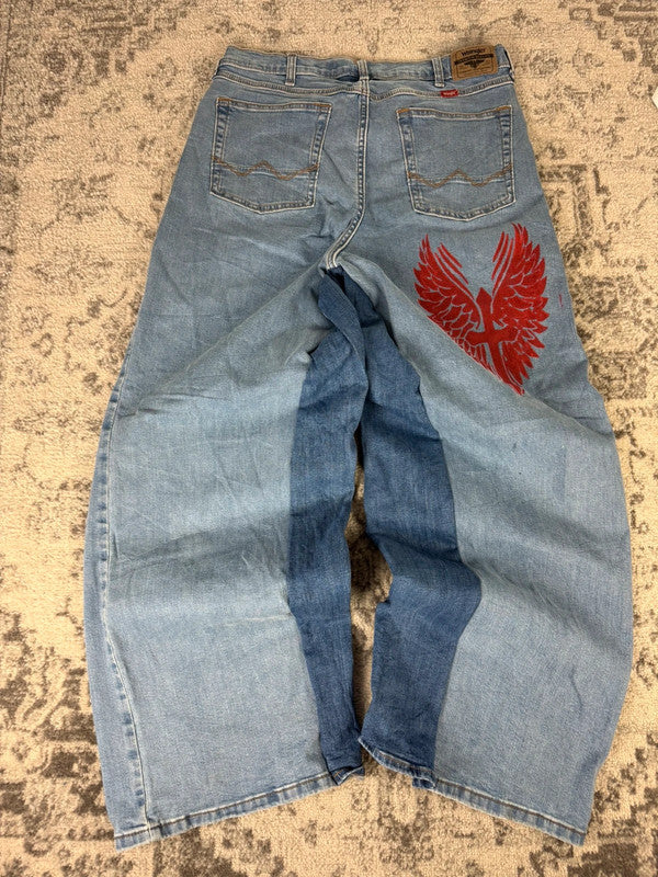 Pantalon baggy jean large skater Japanese balloon streetwear JNCO y2k vintage hip-hop 36US n•27