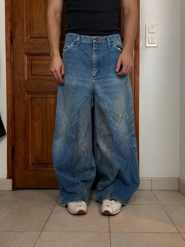 Pantalon baggy jean large skater Japanese balloon streetwear JNCO y2k vintage hip-hop 35US n•28