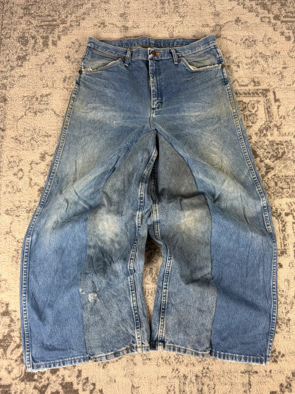Pantalon baggy jean large skater Japanese balloon streetwear JNCO y2k vintage hip-hop 35US n•28