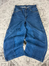 Pantalon baggy jean large skater Japanese balloon streetwear JNCO y2k vintage hip-hop 32US n•29