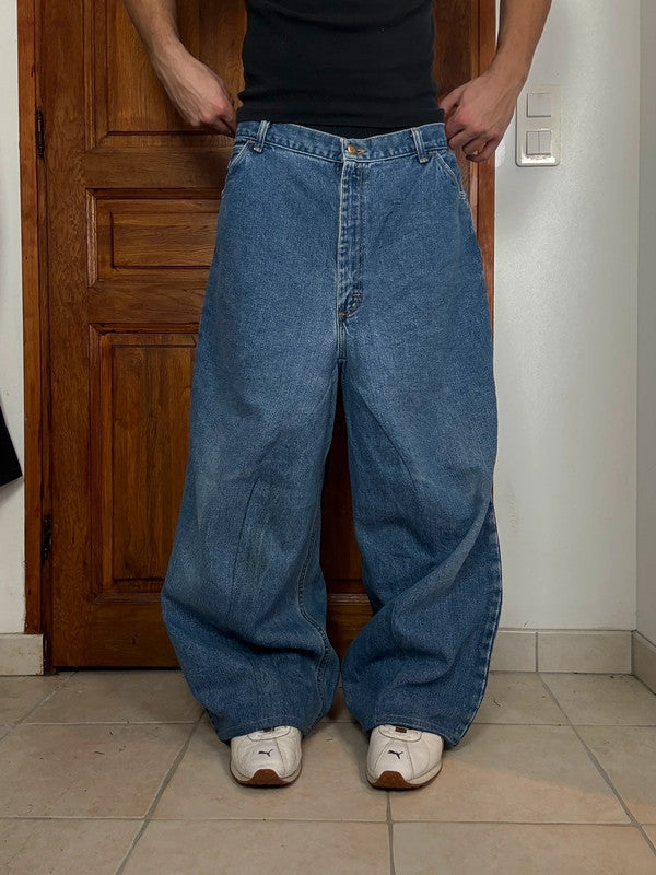 Pantalon baggy jean large skater Japanese balloon streetwear JNCO y2k vintage hip-hop L n•30